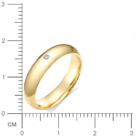Кольцо с 1 бриллиантом из жёлтого золота (арт. 816313)