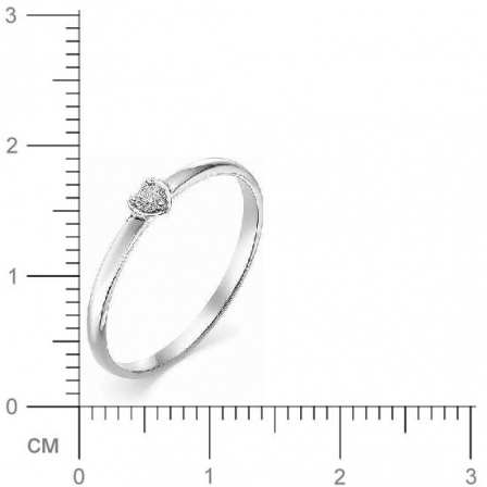 Кольцо Сердце с 1 бриллиантом из белого золота (арт. 816332)