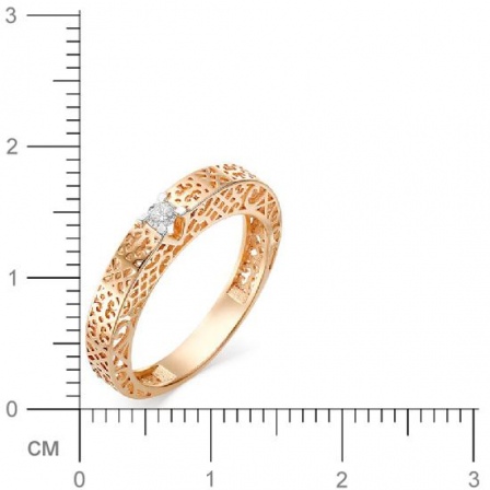 Кольцо с 1 бриллиантом из красного золота (арт. 816419)
