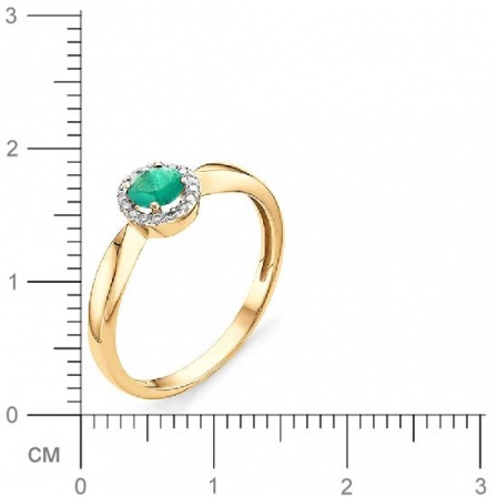 Кольцо с изумрудом и бриллиантами из красного золота (арт. 816491)