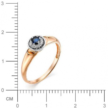 Кольцо с сапфиром и бриллиантами из красного золота (арт. 816539)