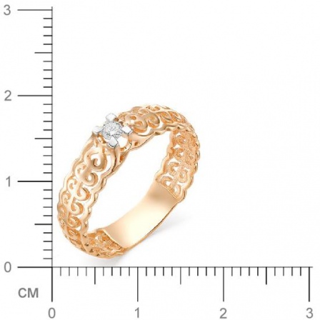 Кольцо с 1 бриллиантом из красного золота (арт. 816548)