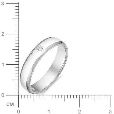 Кольцо с бриллиантом из белого золота (арт. 816595)