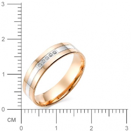 Кольцо с бриллиантами из красного золота (арт. 816639)