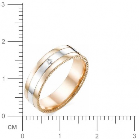 Кольцо с 1 бриллиантом из красного золота (арт. 816652)