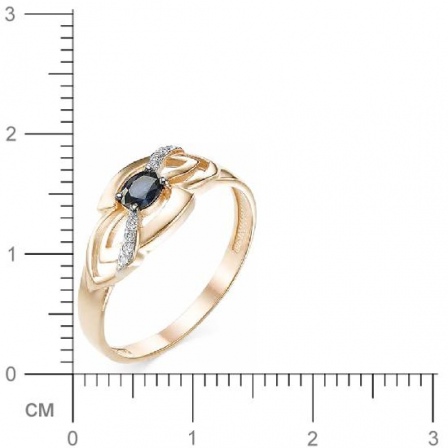 Кольцо с сапфиром и бриллиантами из красного золота (арт. 816686)