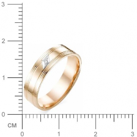 Кольцо с 1 бриллиантом из красного золота (арт. 816688)