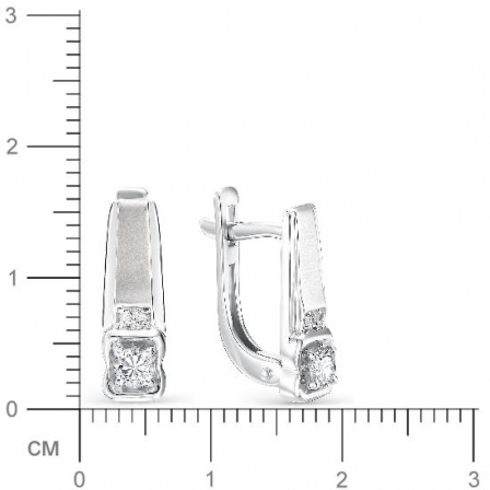 Серьги с 6 бриллиантами из белого золота (арт. 817221)