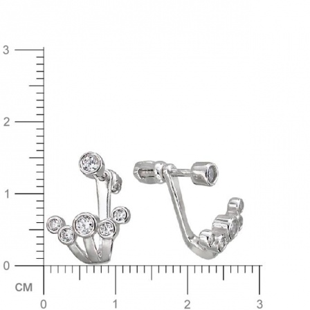 Серьги с фианитами из серебра (арт. 820300)