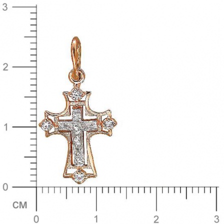 Крестик с фианитами из красного золота (арт. 820446)