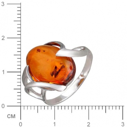 Кольцо с янтарем из серебра (арт. 820475)