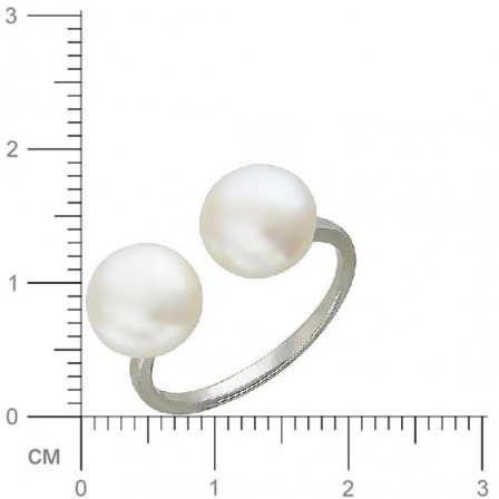 Кольцо безразмерноес жемчугом из серебра (арт. 820548)