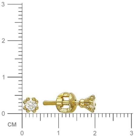 Серьги с бриллиантами из желтого золота (арт. 820698)