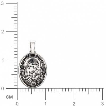 Подвеска-иконка "Богородица Казанская" из чернёного серебра (арт. 821014)