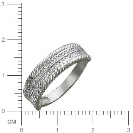 Кольцо с фианитами из серебра (арт. 821031)
