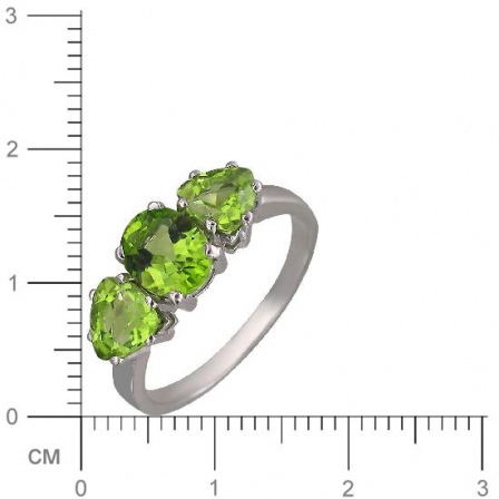 Кольцо с хризолитом из серебра (арт. 821402)