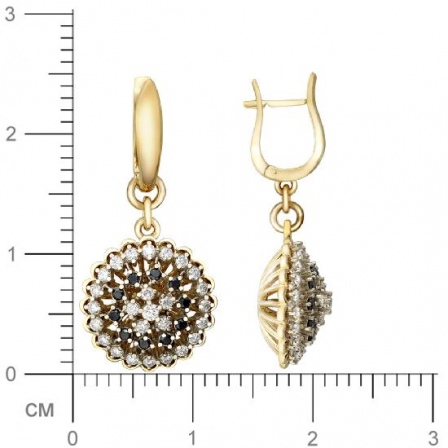 Серьги с бриллиантами из комбинированного золота 750 пробы (арт. 821628)