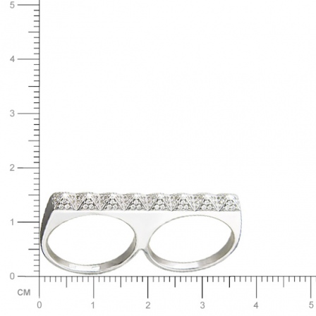 Два кольца на цепочке с фианитами из серебра (арт. 821645)