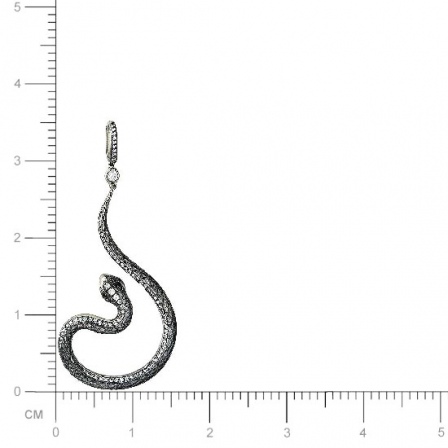Подвеска Змейка с 86 фианитами из серебра (арт. 821912)