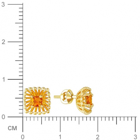 Серьги с цитринами из желтого золота (арт. 822713)