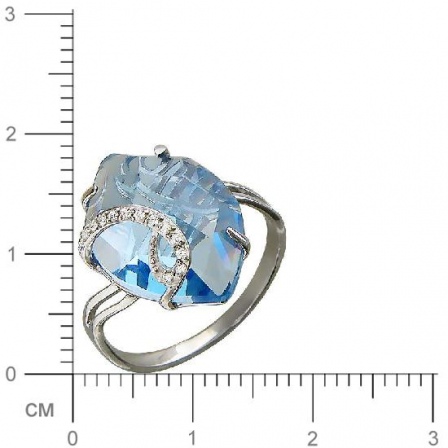 Кольцо с топазом, фианитами из серебра (арт. 822725)
