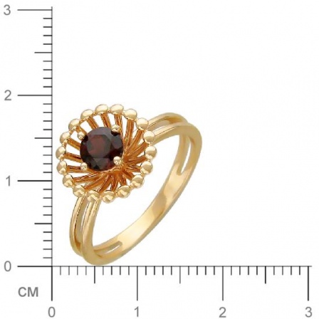Кольцо с гранатом из красного золота (арт. 823049)