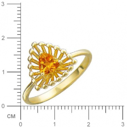 Кольцо с цитрином из желтого золота (арт. 823067)