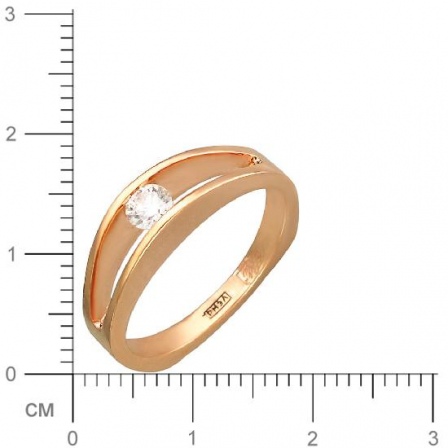 Кольцо с бриллиантом из комбинированного золота (арт. 823294)