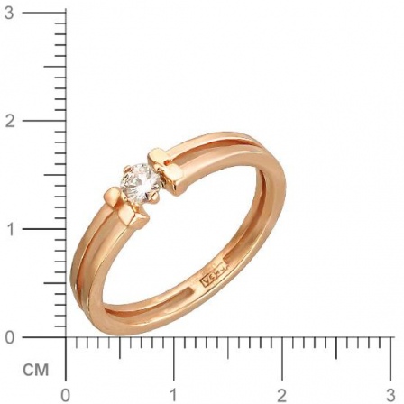 Кольцо с бриллиантом из комбинированного золота (арт. 823298)