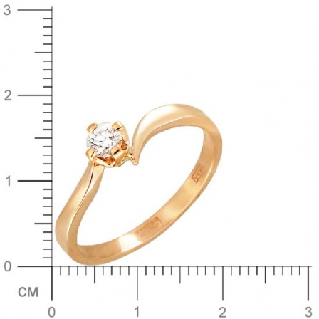 Кольцо с бриллиантом из комбинированного золота (арт. 823299)