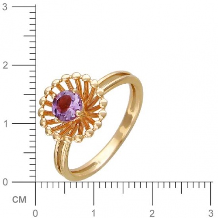 Кольцо с аметистом из красного золота (арт. 823353)