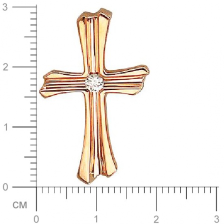 Крестик с бриллиантом из комбинированного золота (арт. 823475)