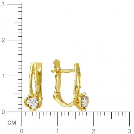 Серьги с бриллиантами из комбинированного золота (арт. 823735)