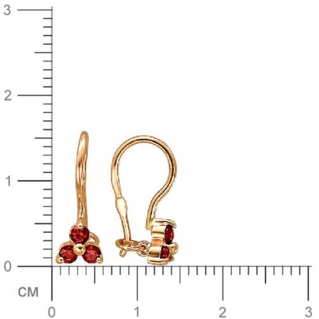 Серьги с гранатами из красного золота (арт. 823740)