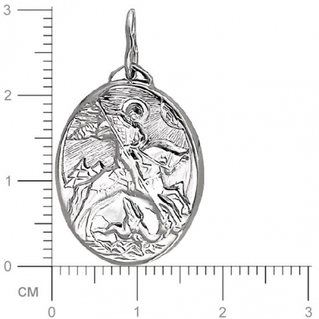 Подвеска-иконка "Георгий Победоносец" из серебра (арт. 824304)