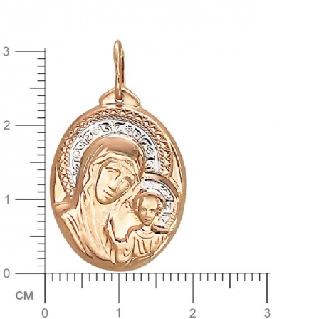 Подвеска-иконка "Богородица Казанская" из красного золота (арт. 824467)