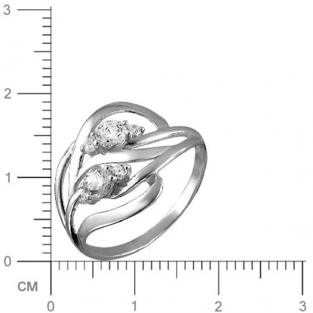 Кольцо с фианитами из серебра (арт. 824579)
