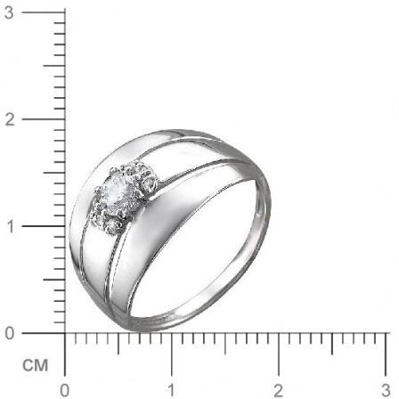 Кольцо с фианитами из серебра (арт. 824585)