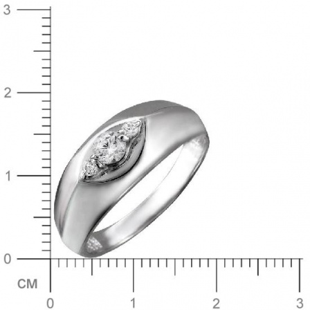 Кольцо с фианитами из серебра (арт. 824590)