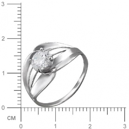 Кольцо с фианитом из серебра (арт. 824595)