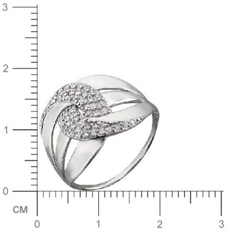 Кольцо с фианитами из серебра (арт. 824598)