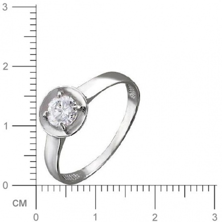 Кольцо с фианитом из серебра (арт. 824604)