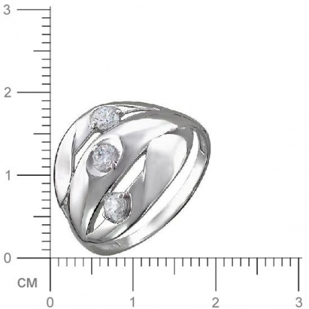 Кольцо с фианитами из серебра (арт. 824607)