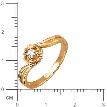 Кольцо с бриллиантом из красного золота (арт. 824738)