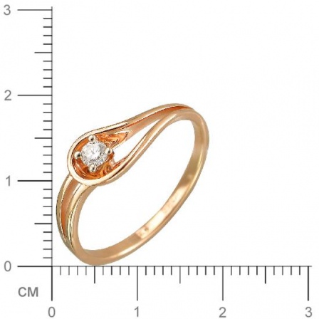 Кольцо с бриллиантом из комбинированного золота (арт. 824770)