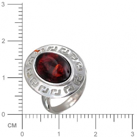 Кольцо с янтарем из серебра (арт. 824868)