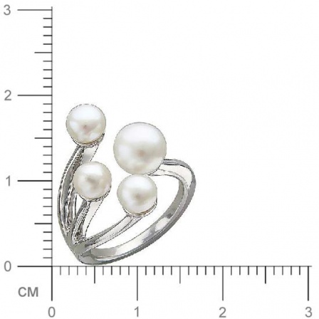 Кольцо с жемчугом из серебра (арт. 825328)
