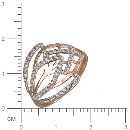 Кольцо с фианитами из красного золота (арт. 825377)