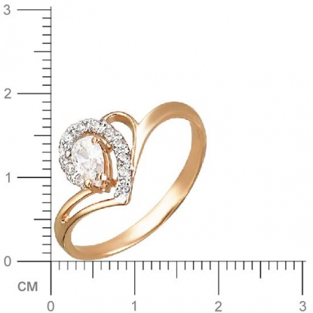 Кольцо с фианитами из красного золота (арт. 825418)