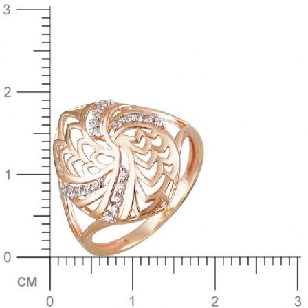 Кольцо с фианитами из красного золота (арт. 825420)